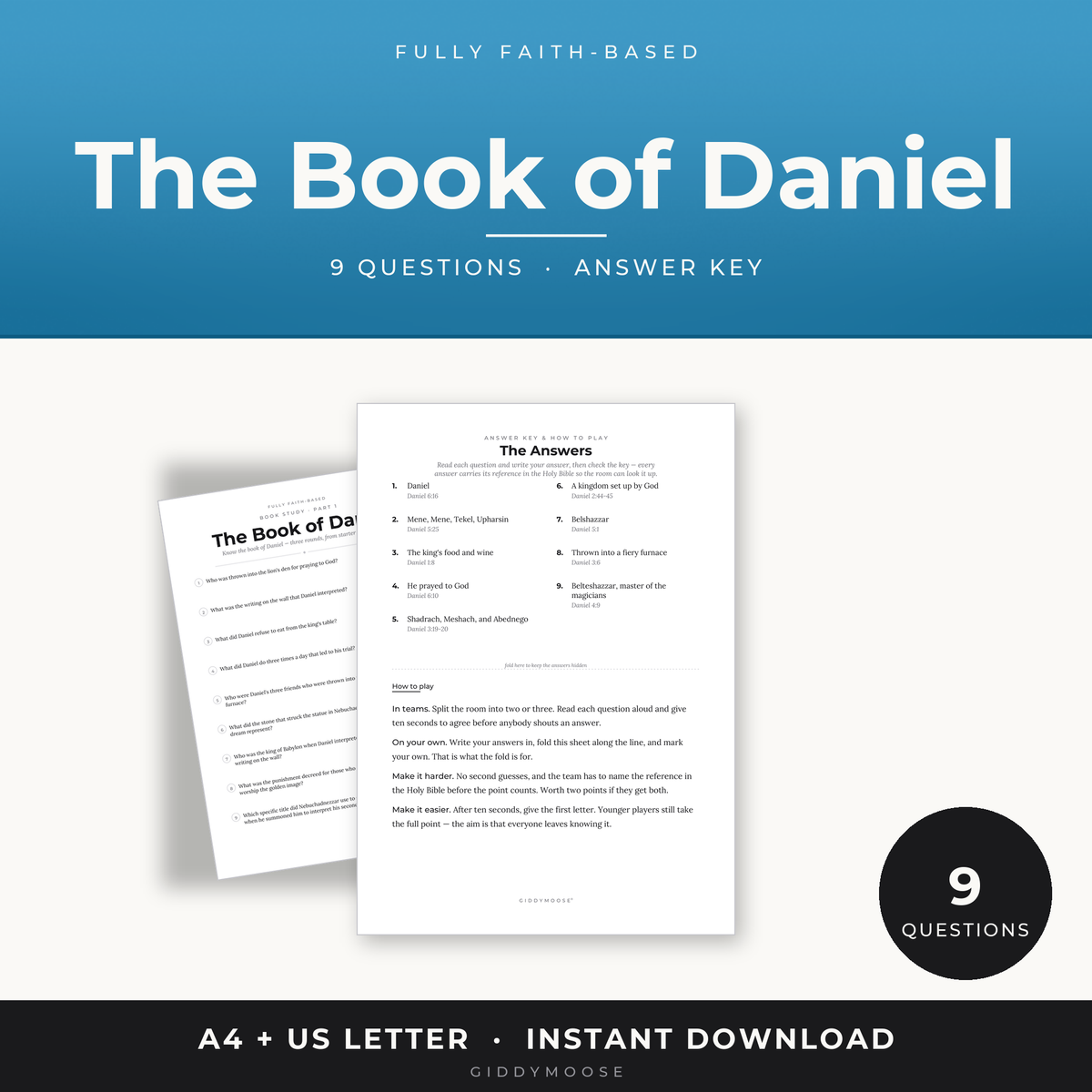 The Book of Daniel Bible Quiz Printable