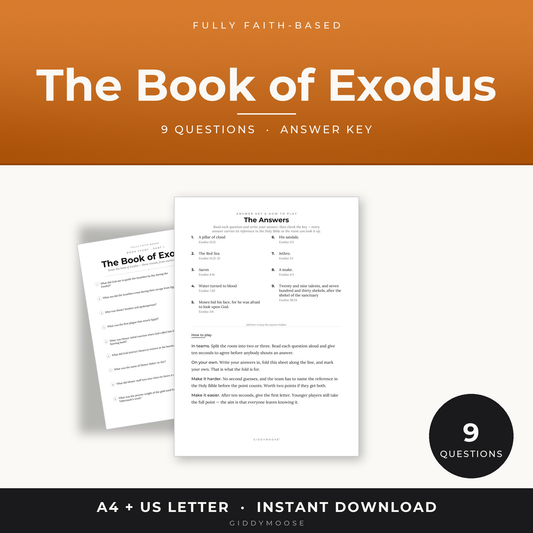 The Book of Exodus Bible Quiz Printable