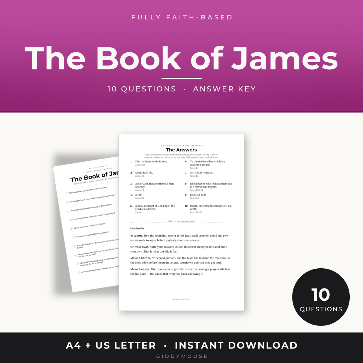 The Book of James Bible Quiz Printable