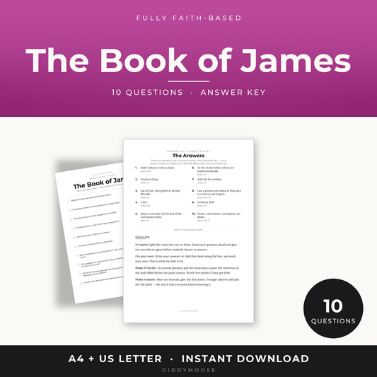 The Book of James Bible Quiz Printable