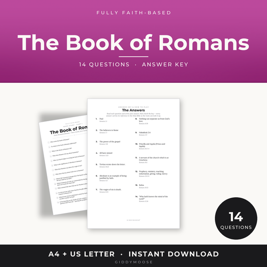 The Book of Romans Bible Quiz Printable