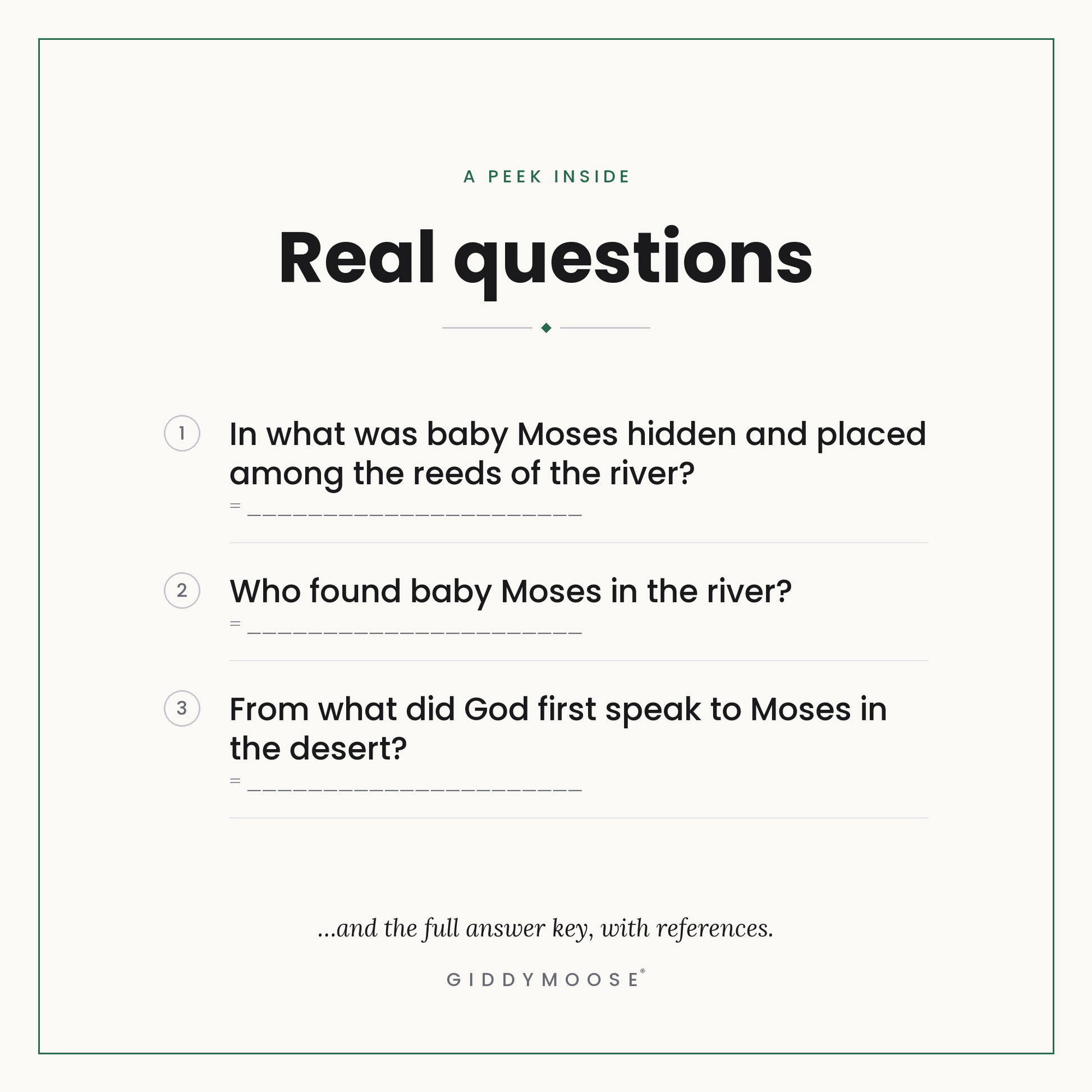 Moses and the Exodus Bible Trivia Printable — image 3