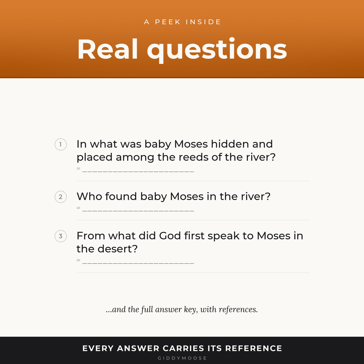 Moses and the Exodus Bible Trivia Printable — image 3