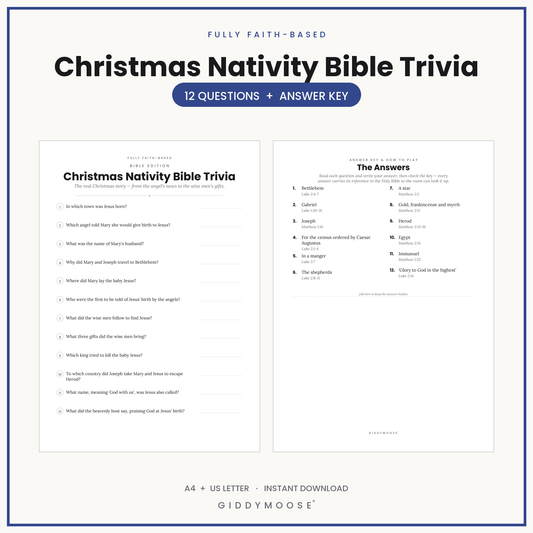 Christmas Nativity Bible Trivia Printable