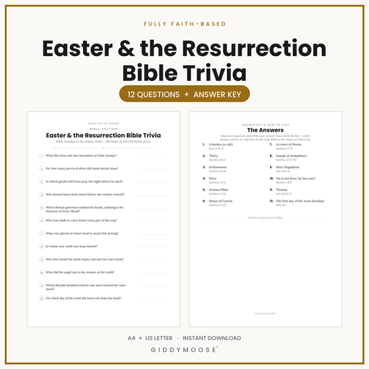 Easter Bible Trivia Quiz Printable