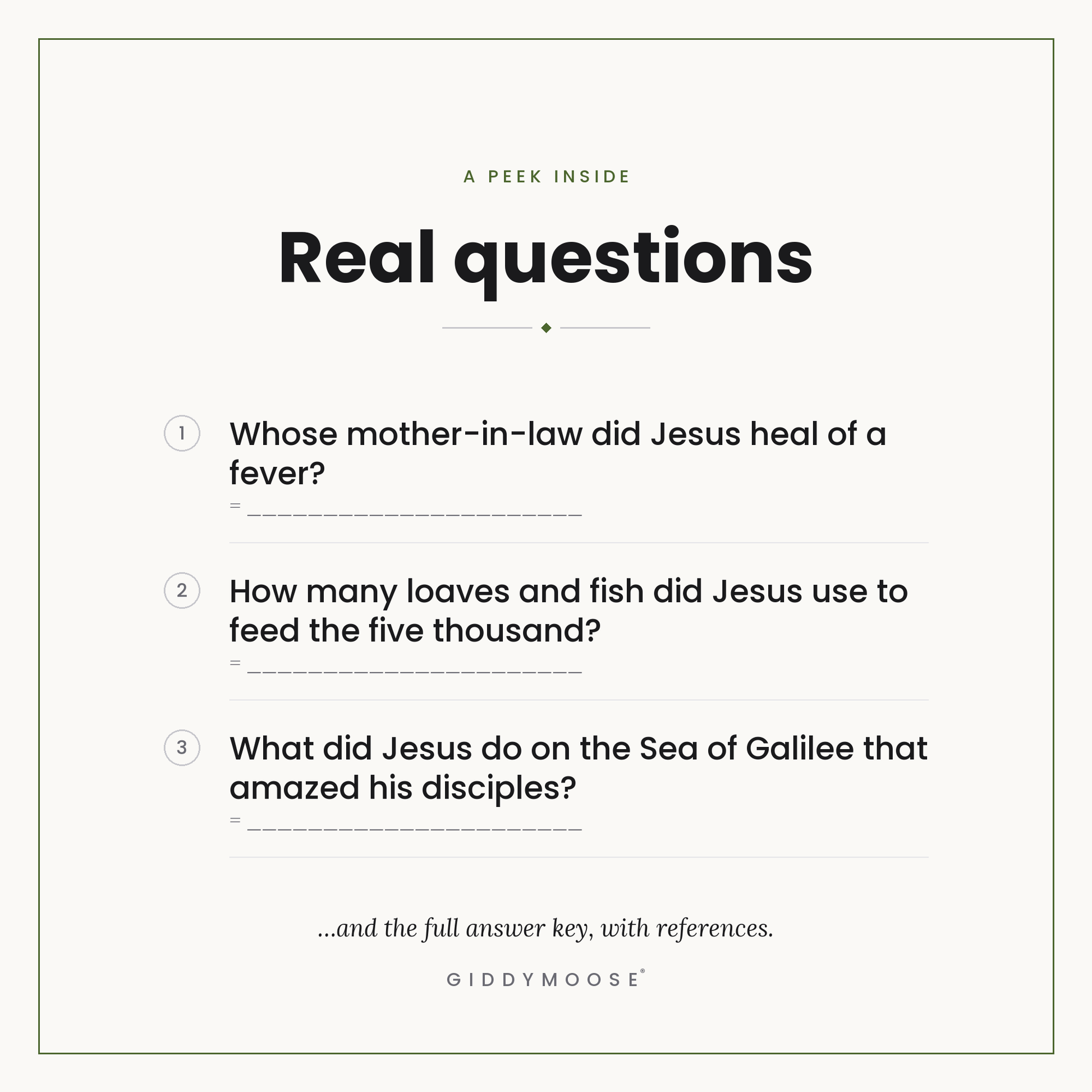 Miracles of Jesus Bible Trivia Printable — image 3