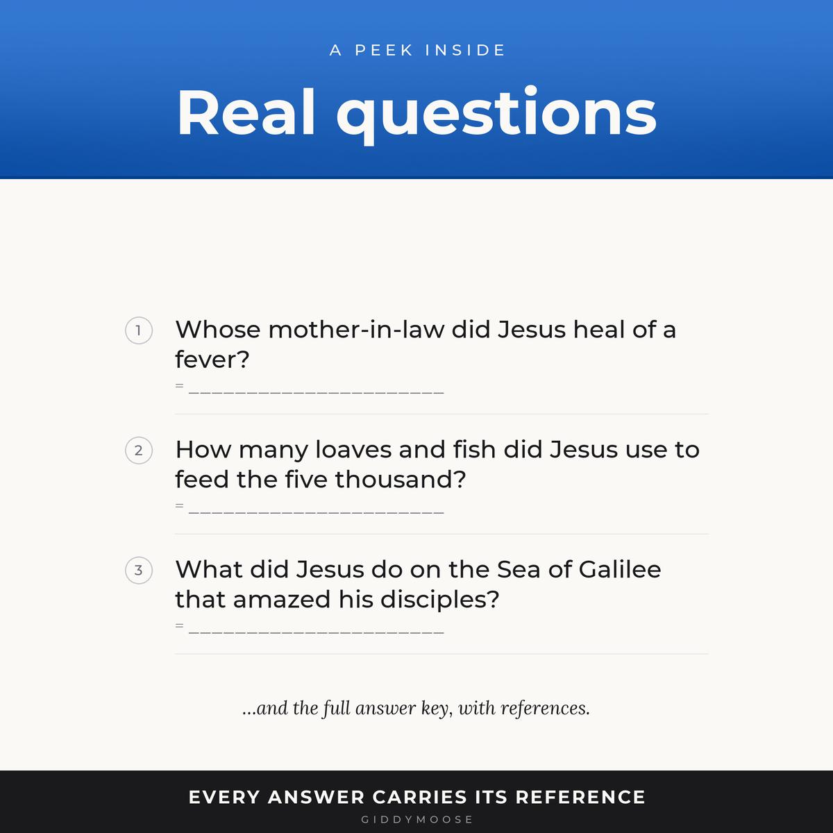 Miracles of Jesus Bible Trivia Printable — image 3