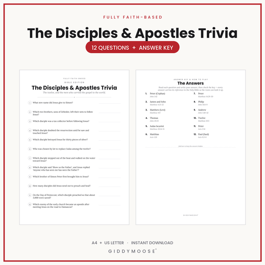 Disciples of Jesus Bible Trivia Printable