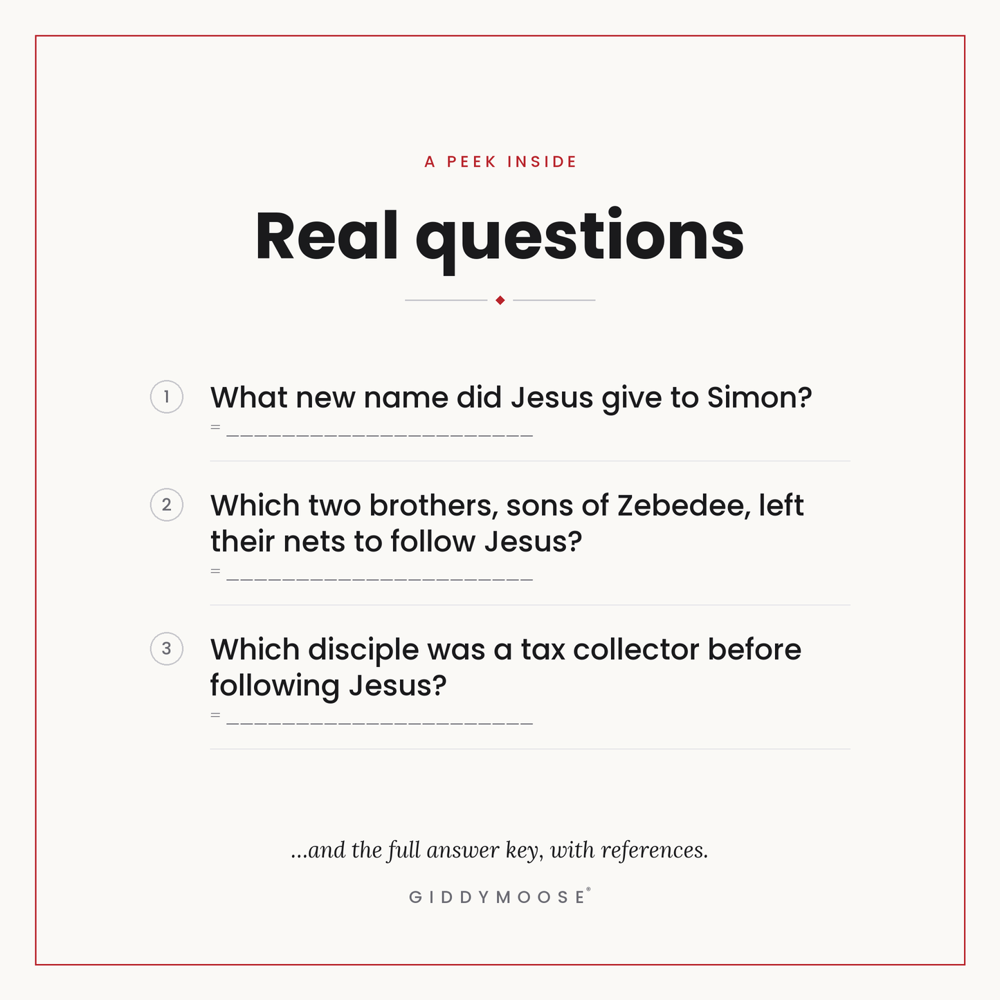 Disciples of Jesus Bible Trivia Printable — image 3