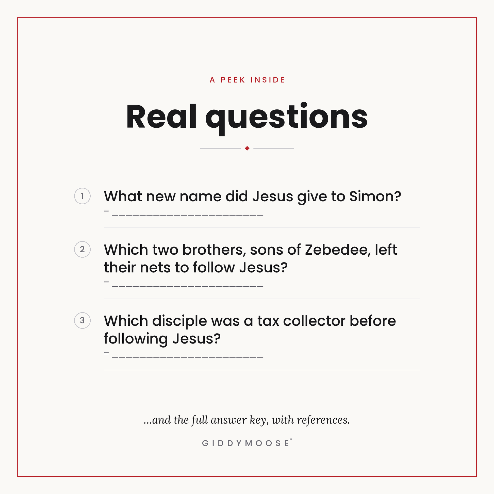 Disciples of Jesus Bible Trivia Printable — image 3