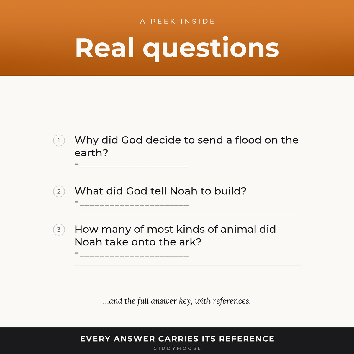 Noah's Ark Bible Trivia Quiz Printable — image 3