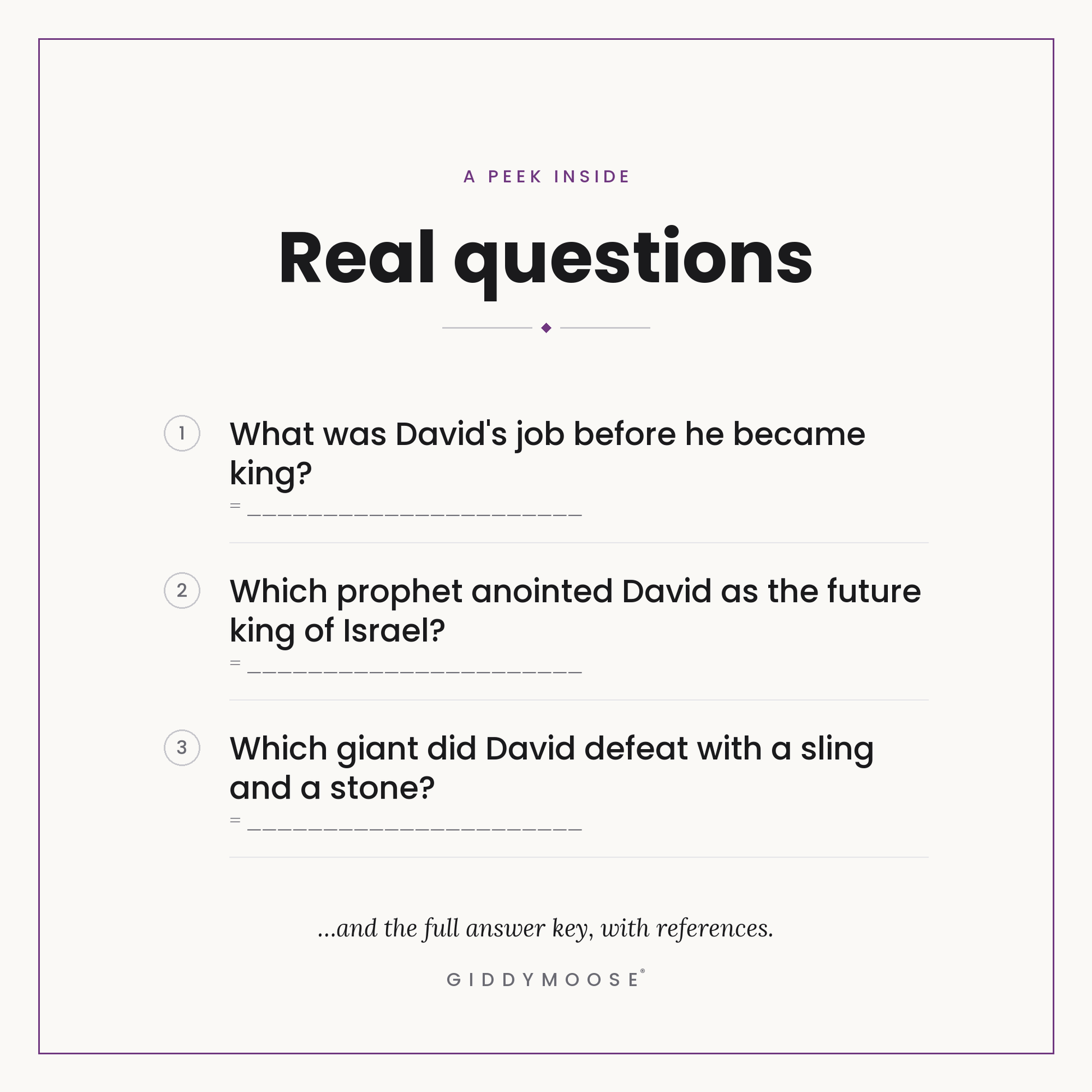 King David Bible Trivia Quiz Printable — image 3