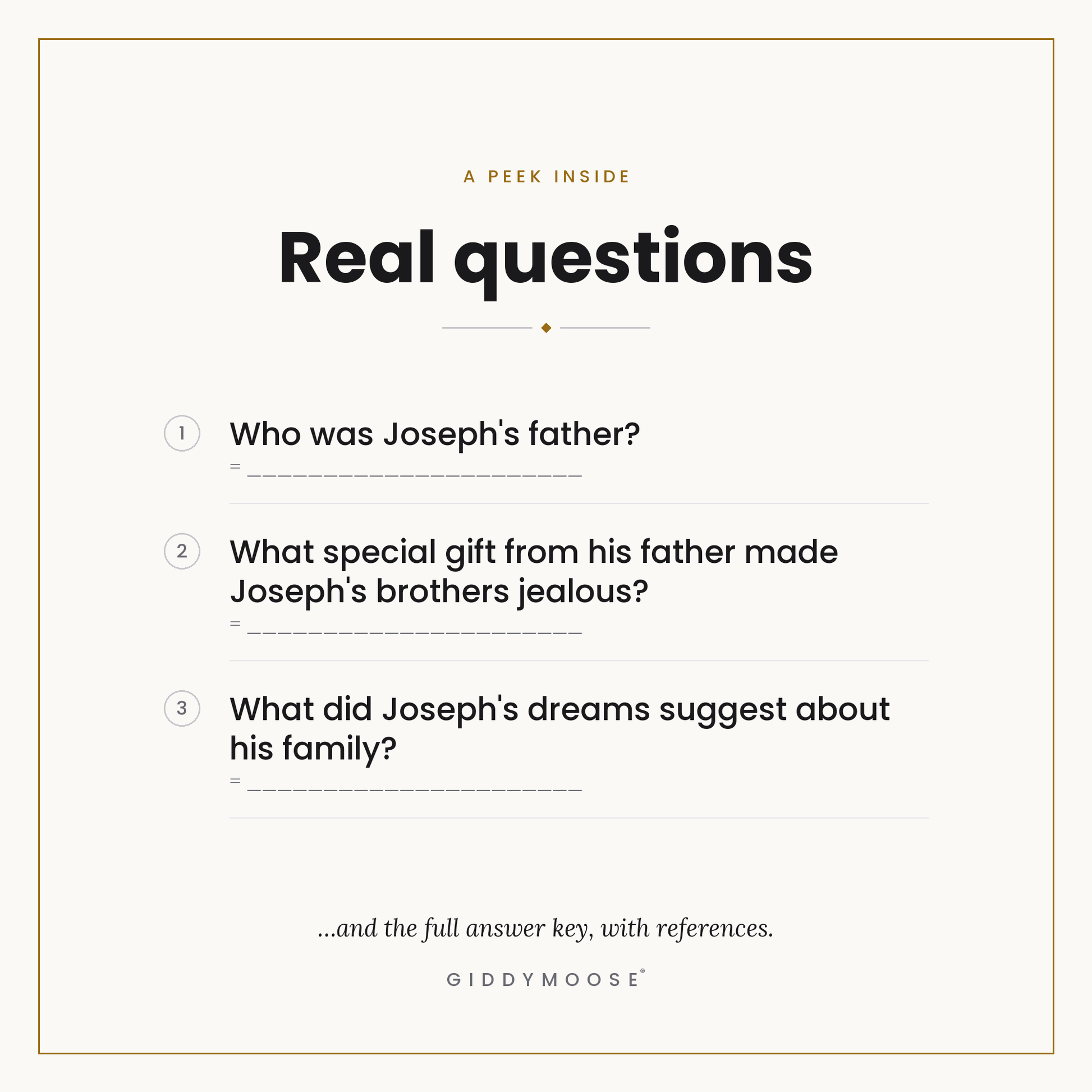Joseph and His Coat Bible Trivia Printable — image 3