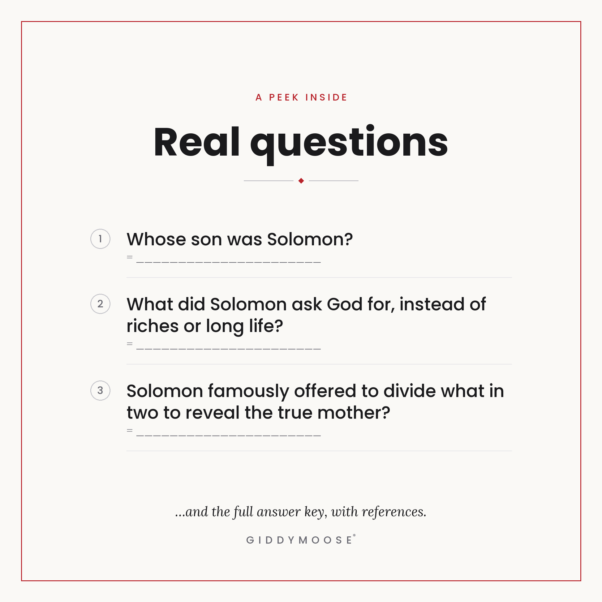 King Solomon Bible Trivia Printable — image 3