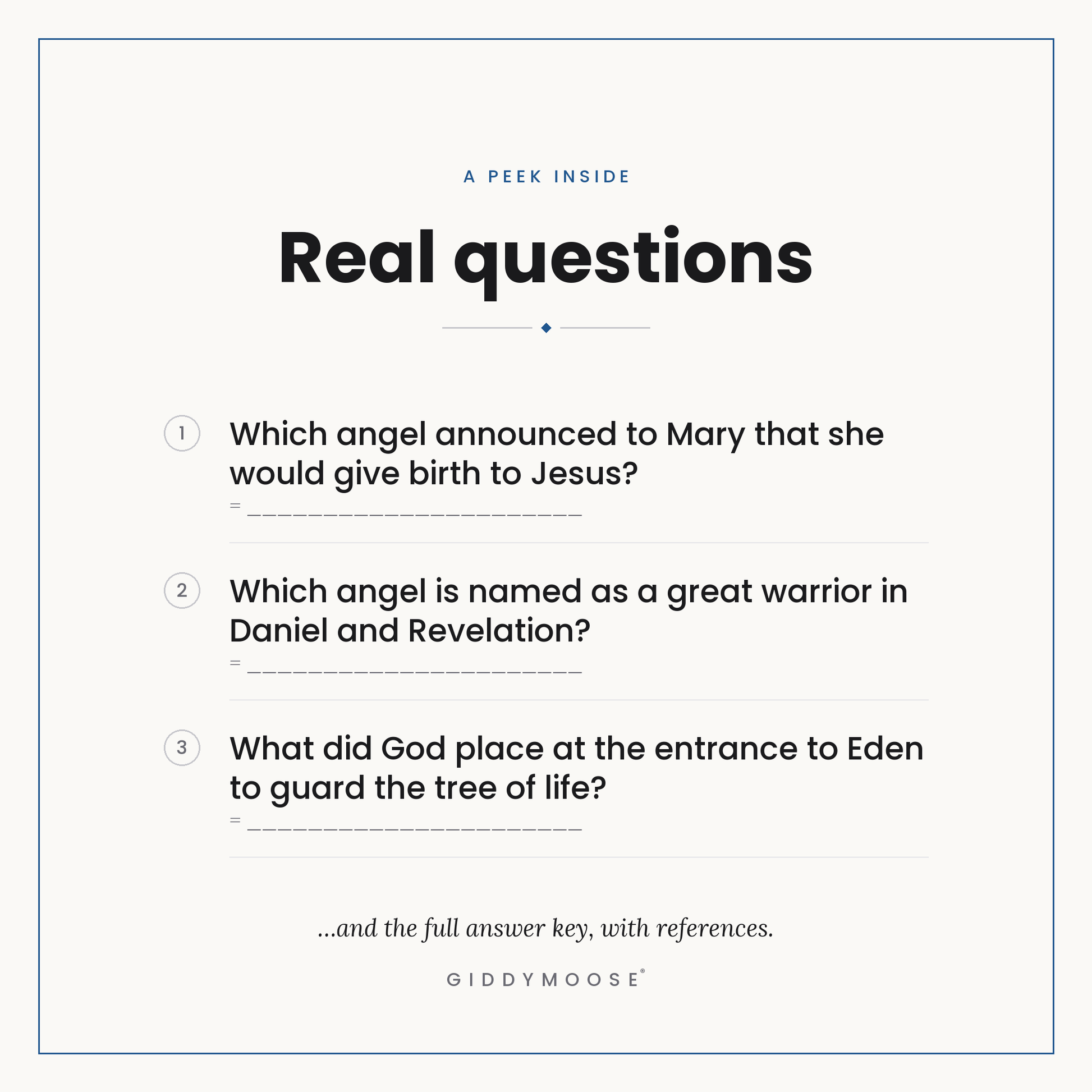 Angels of the Bible Trivia Printable — image 3
