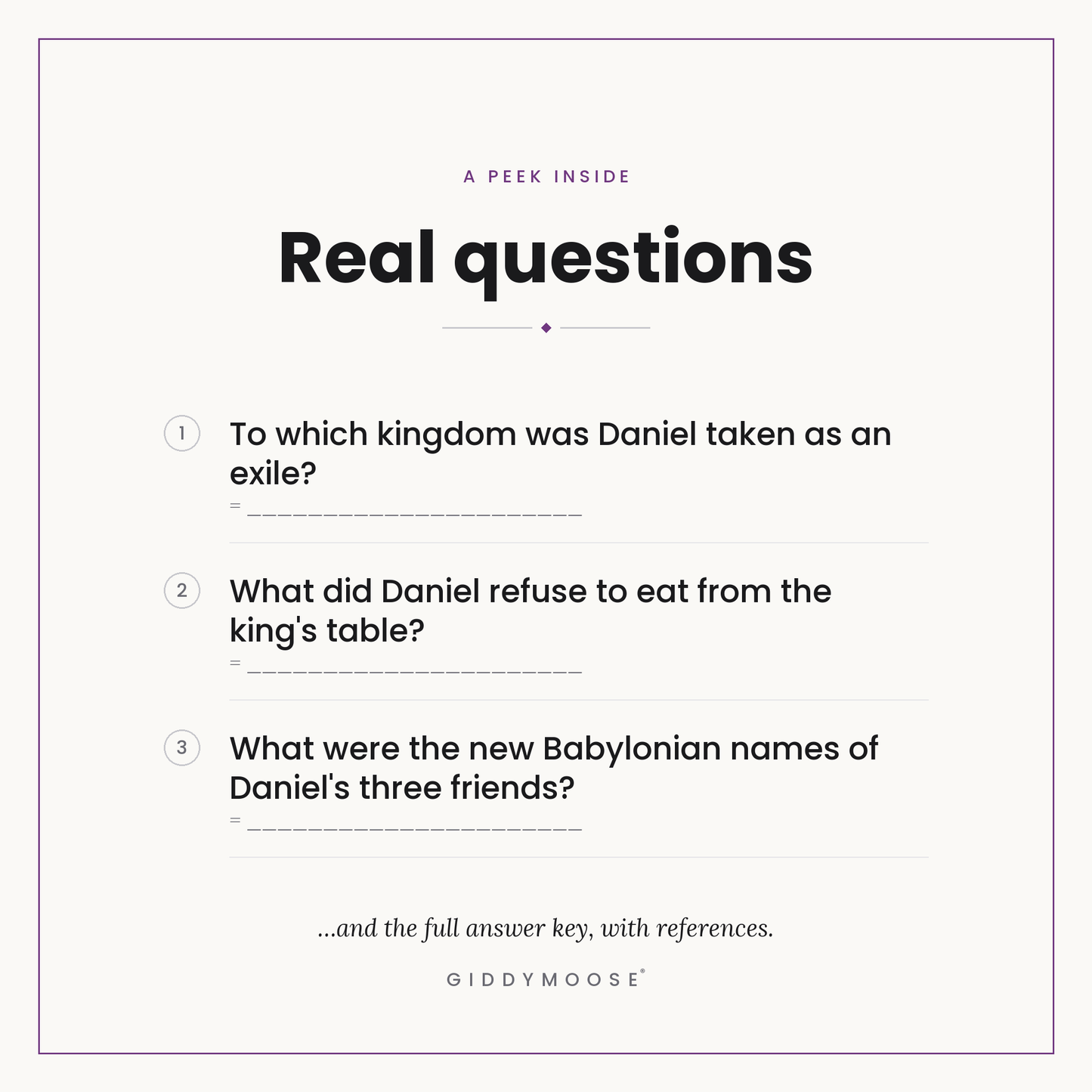 Daniel & the Lions Den Bible Trivia Printable — image 3