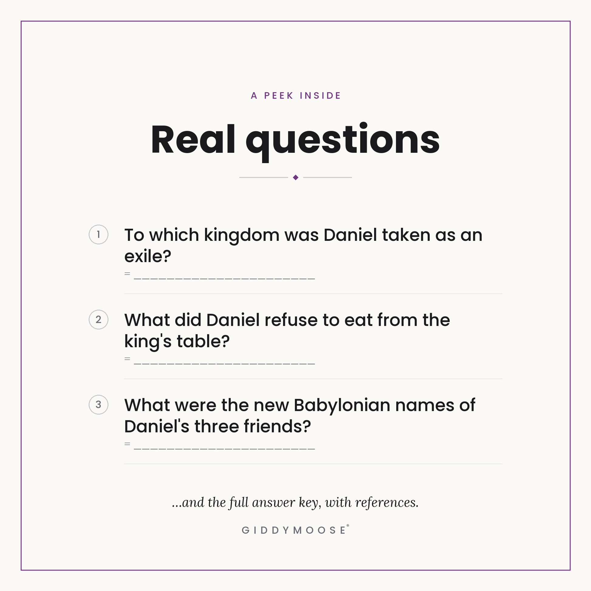 Daniel & the Lions Den Bible Trivia Printable — image 3