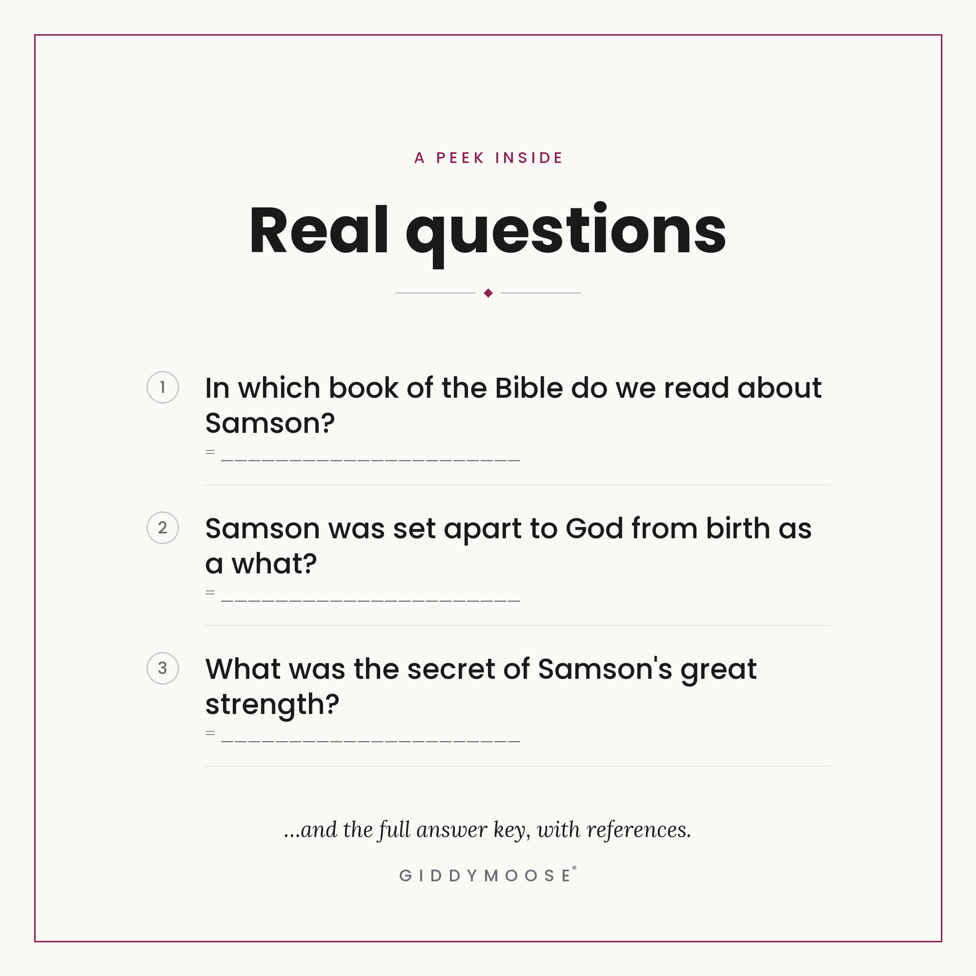 Samson Bible Trivia Printable — image 3