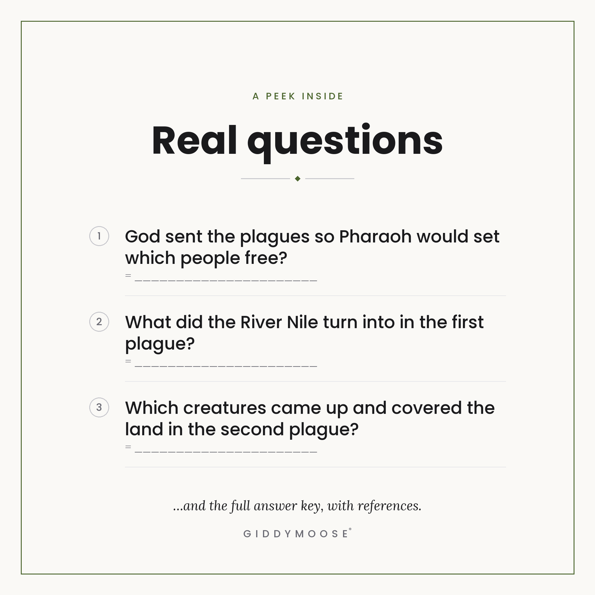 Ten Plagues of Egypt Bible Trivia Printable — image 3
