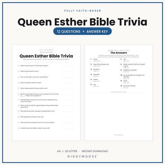 Esther Bible Trivia Printable
