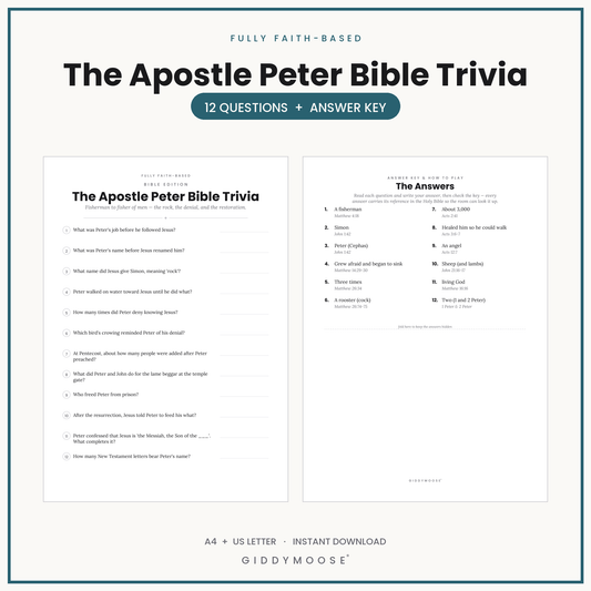 Apostle Peter Bible Trivia Printable