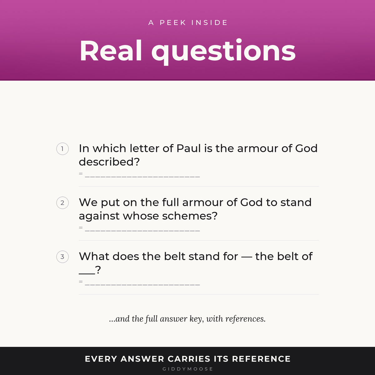 Armour of God Bible Trivia Printable — image 3