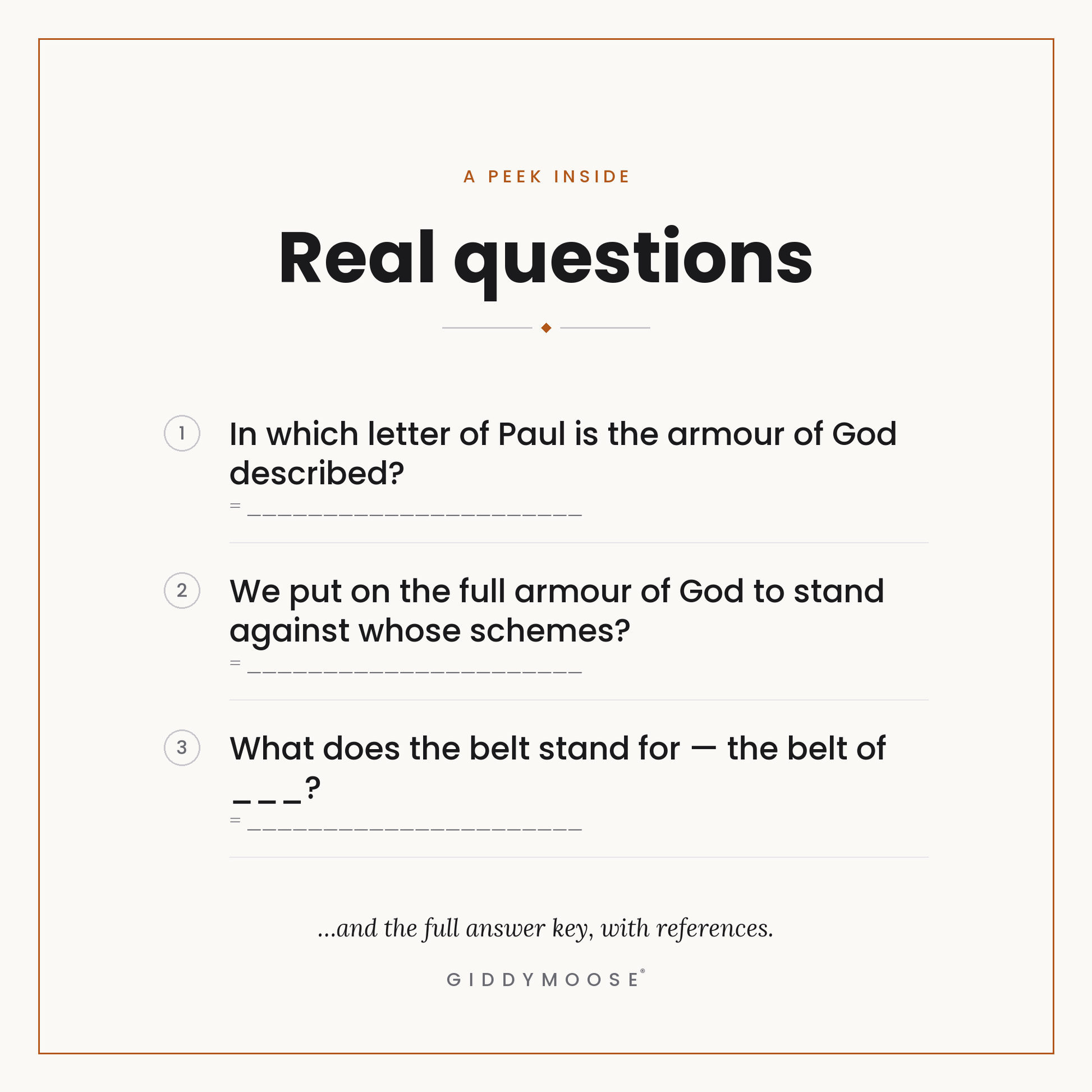 Armour of God Bible Trivia Printable — image 3