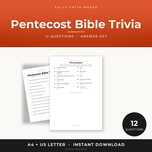 Pentecost Bible Trivia Printable