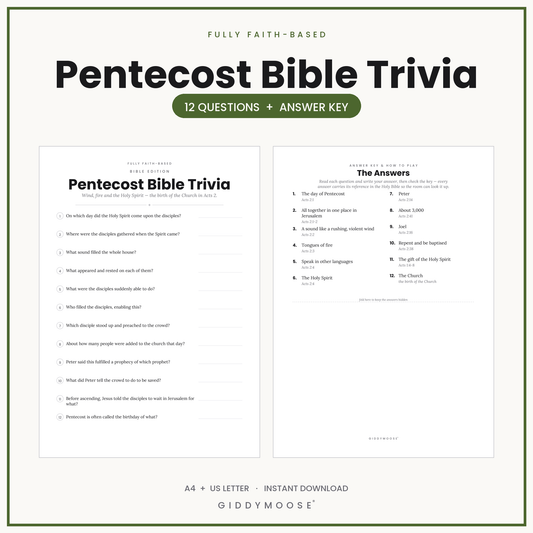 Pentecost Bible Trivia Printable