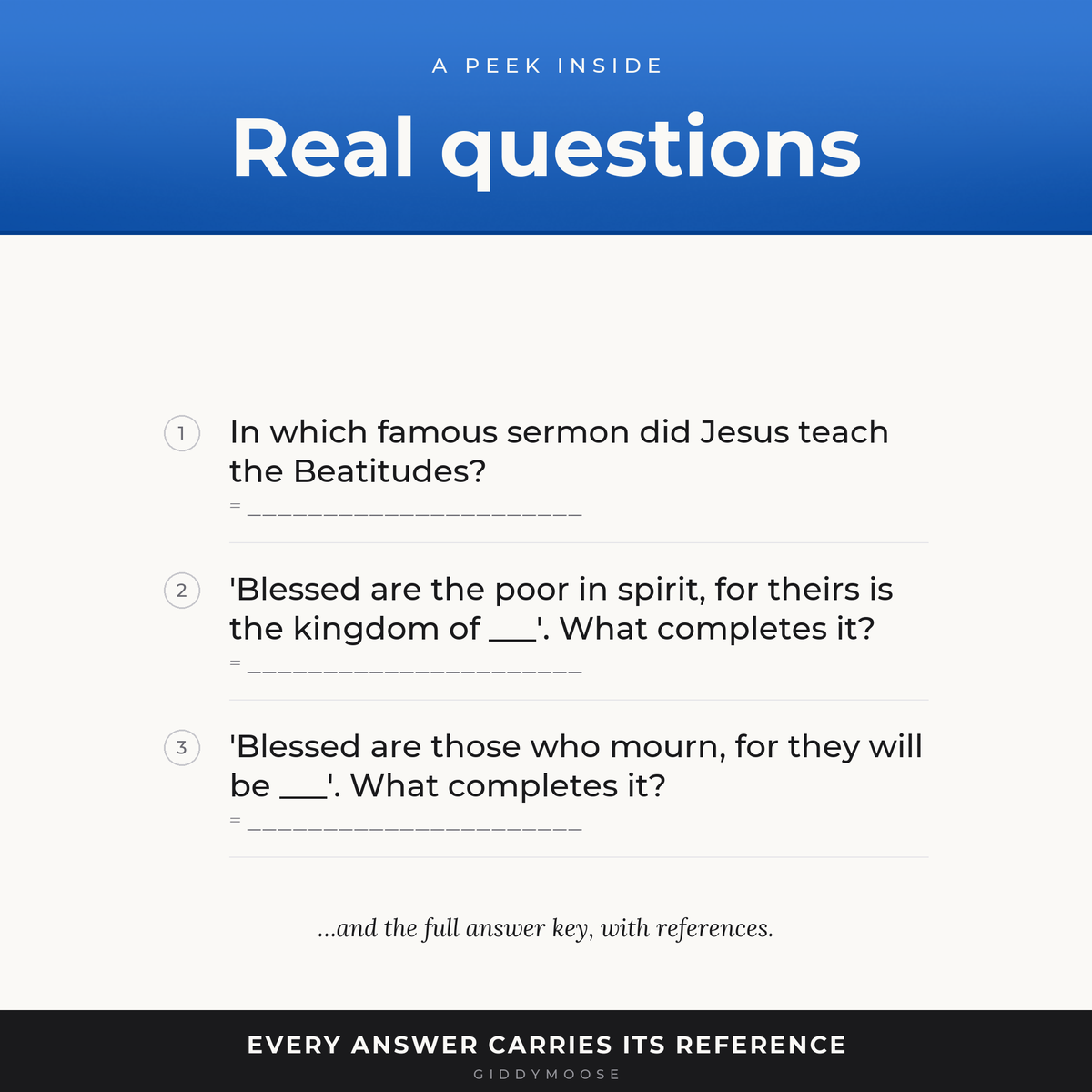 The Beatitudes Bible Trivia Printable — image 3
