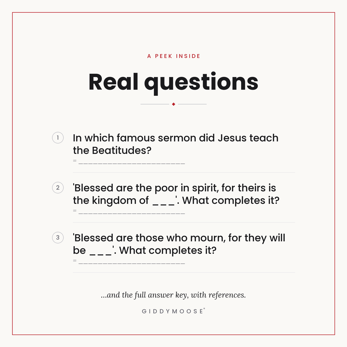 The Beatitudes Bible Trivia Printable — image 3