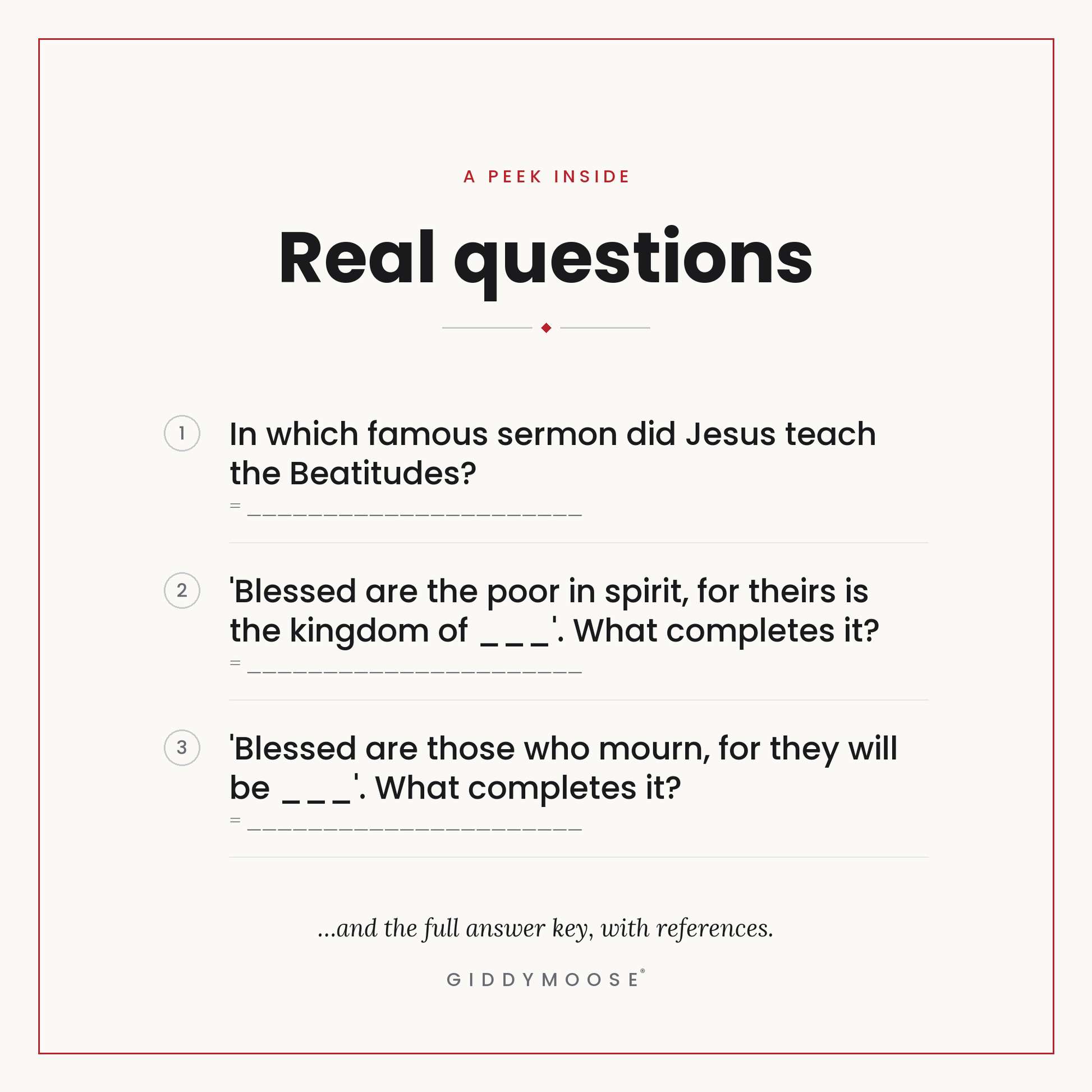 The Beatitudes Bible Trivia Printable — image 3