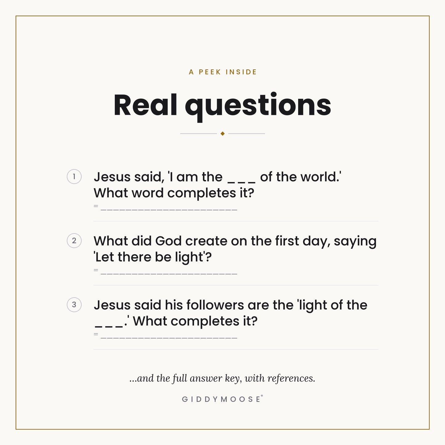 Jesus Light of the World Bible Trivia Printable — image 3