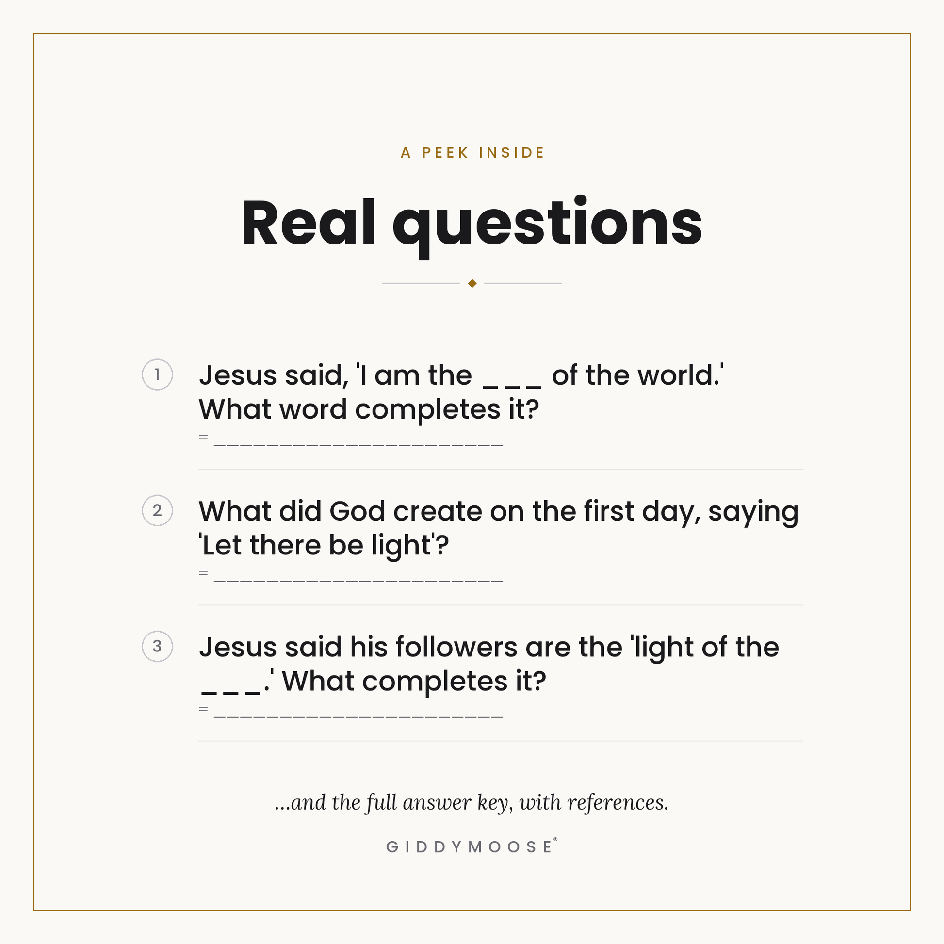 Jesus Light of the World Bible Trivia Printable — image 3