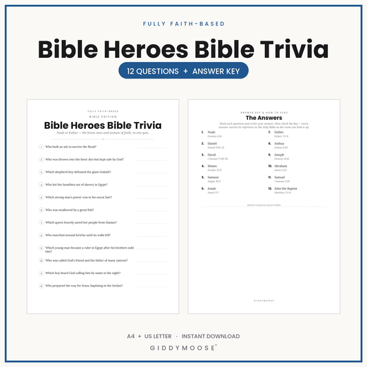 Bible Heroes Trivia Printable