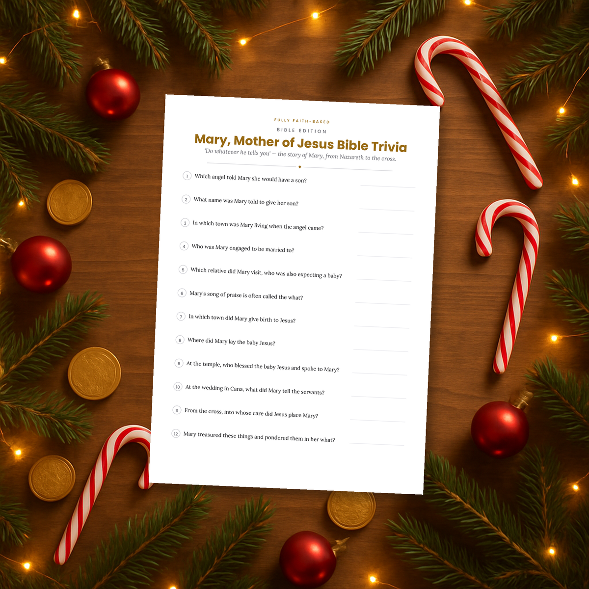 Mary Mother of Jesus Bible Trivia Printable — image 5