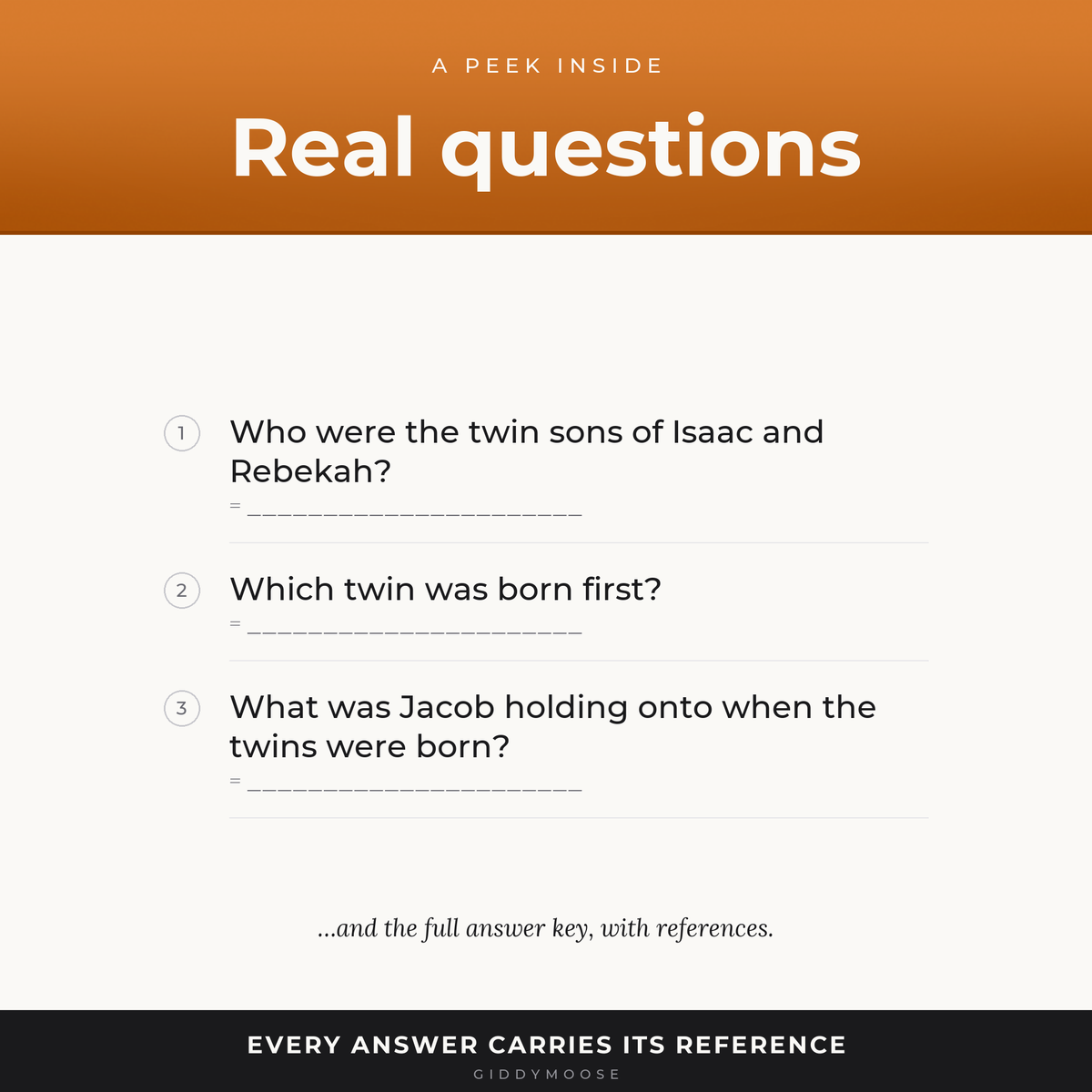 Jacob and Esau Bible Trivia Printable — image 3