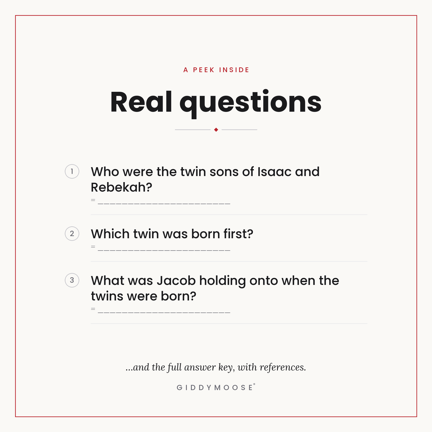 Jacob and Esau Bible Trivia Printable — image 3