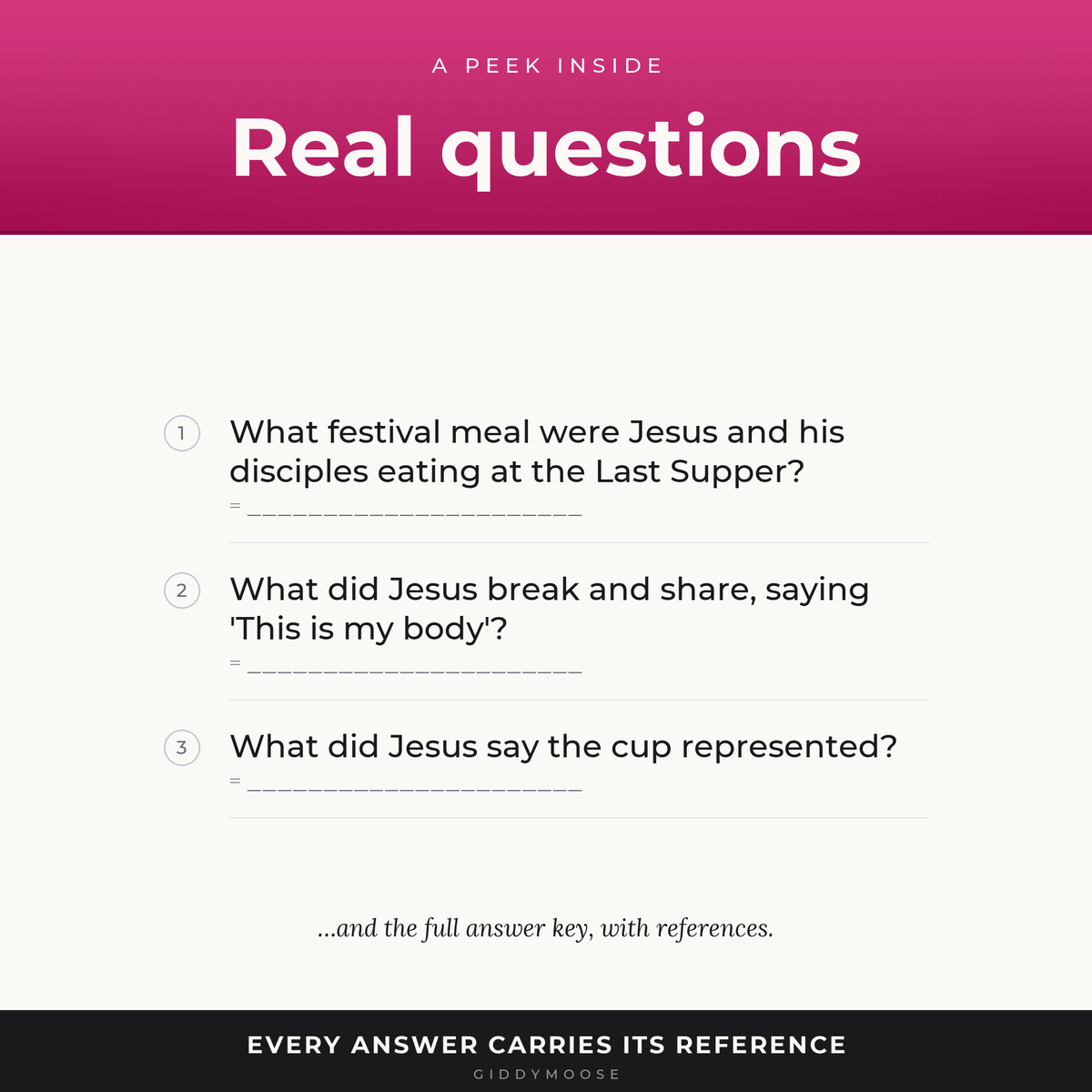 The Last Supper Bible Trivia Printable — image 3