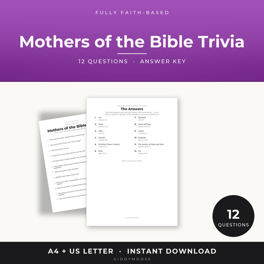 Mothers of the Bible Trivia Printable