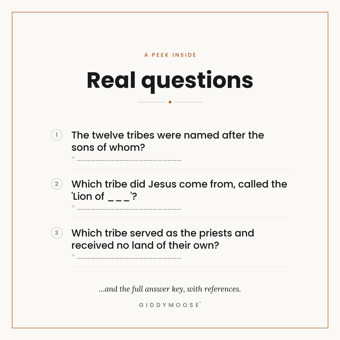 Twelve Tribes of Israel Bible Trivia Printable — image 3