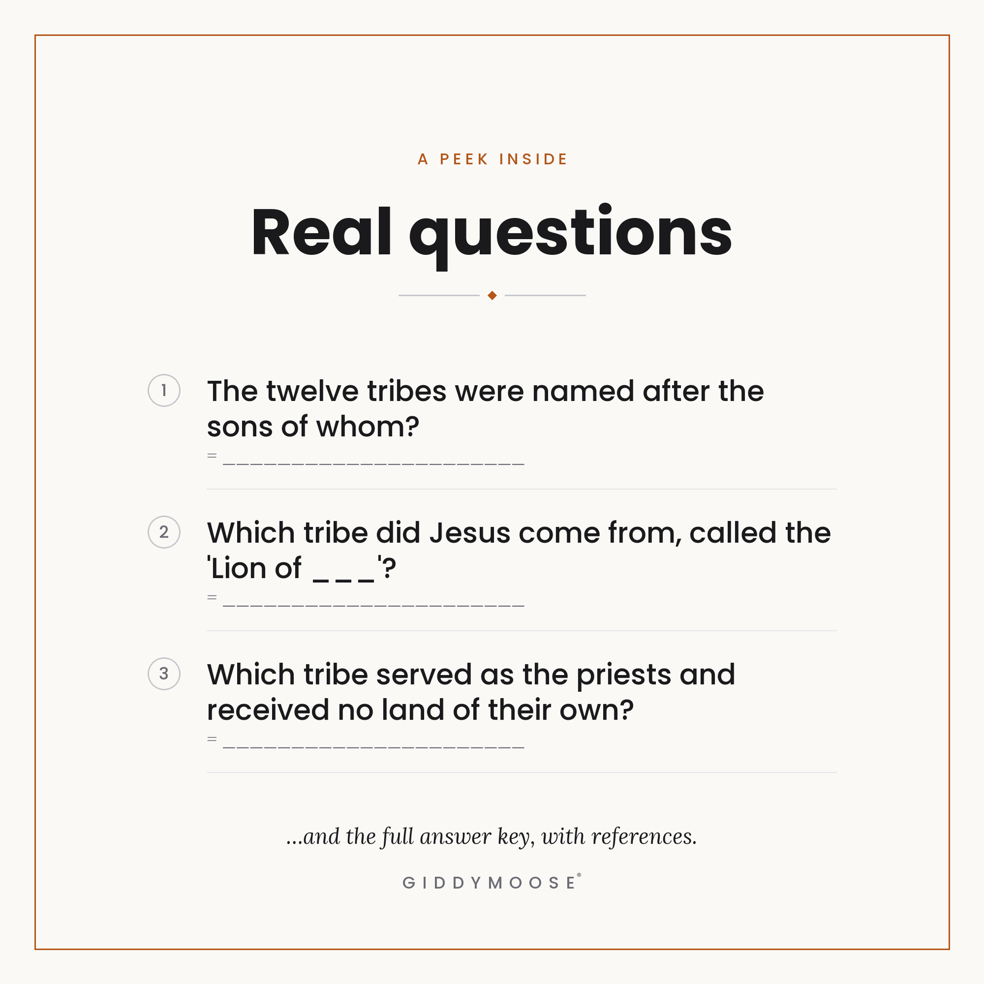 Twelve Tribes of Israel Bible Trivia Printable — image 3