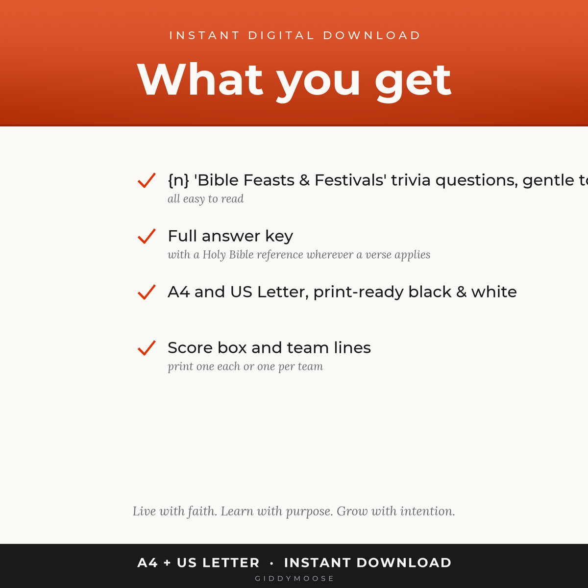 Bible Feasts and Festivals Trivia Printable — image 2