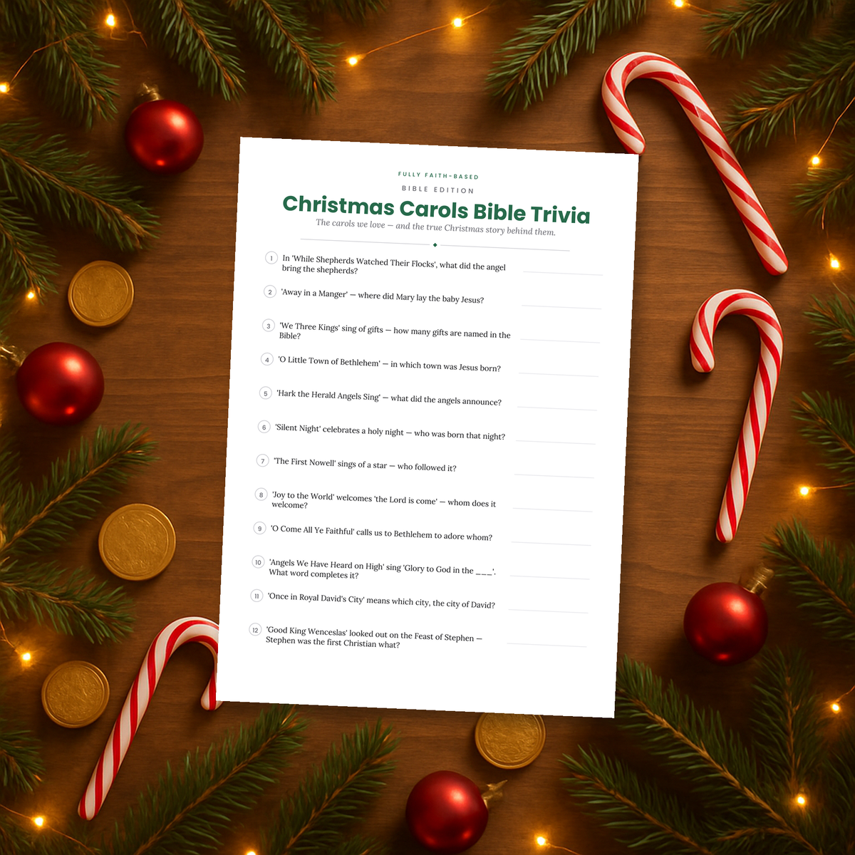Christmas Carols Bible Trivia Printable — image 5