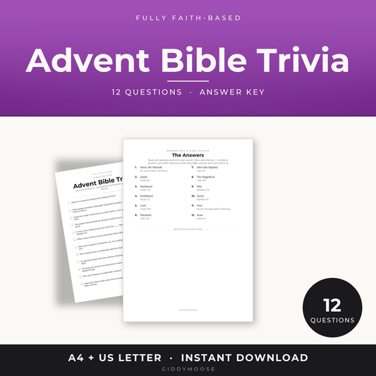 Advent Bible Trivia Printable