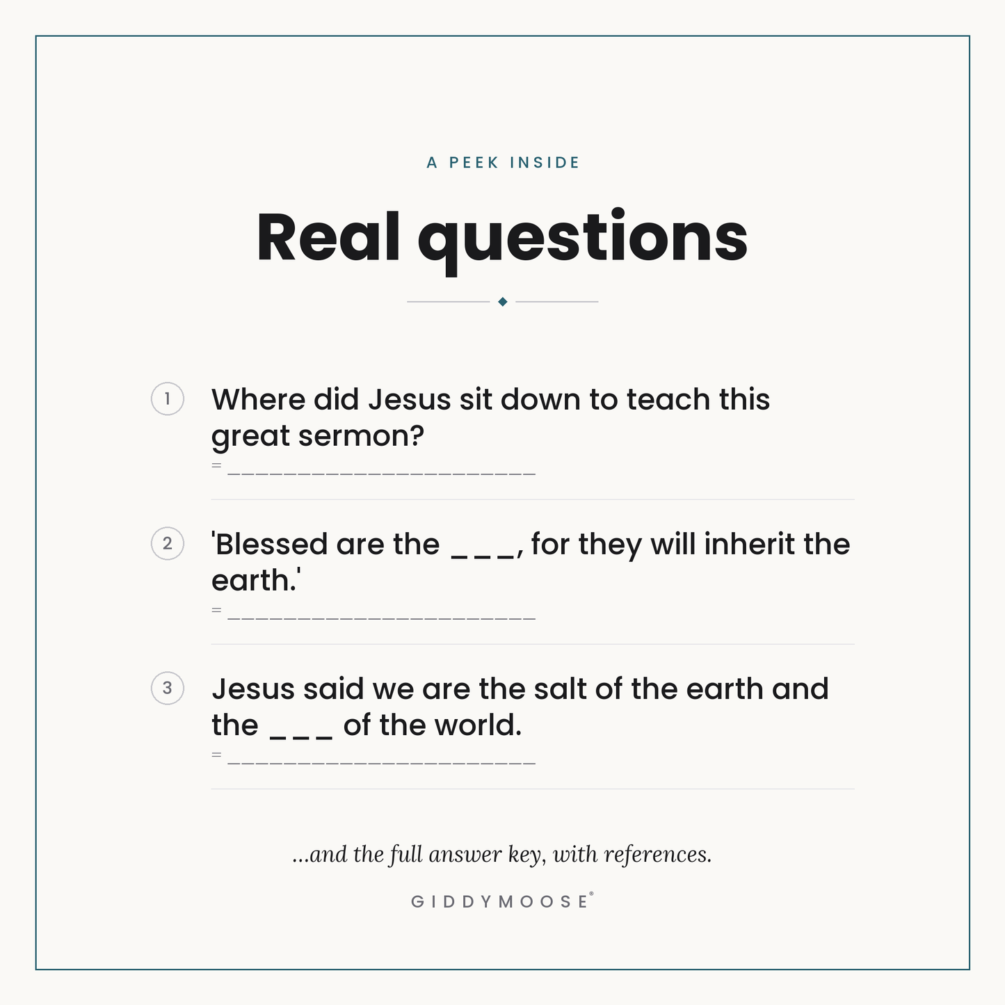Sermon on the Mount Bible Trivia Printable — image 3