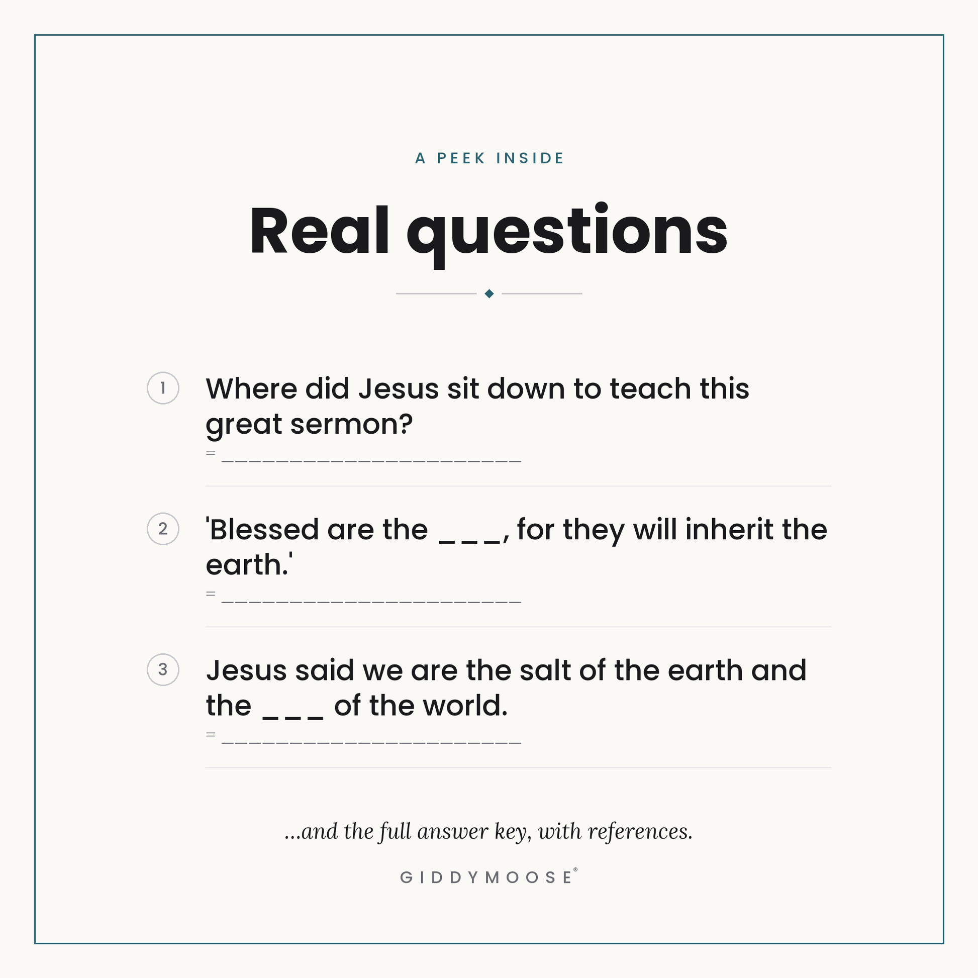 Sermon on the Mount Bible Trivia Printable — image 3