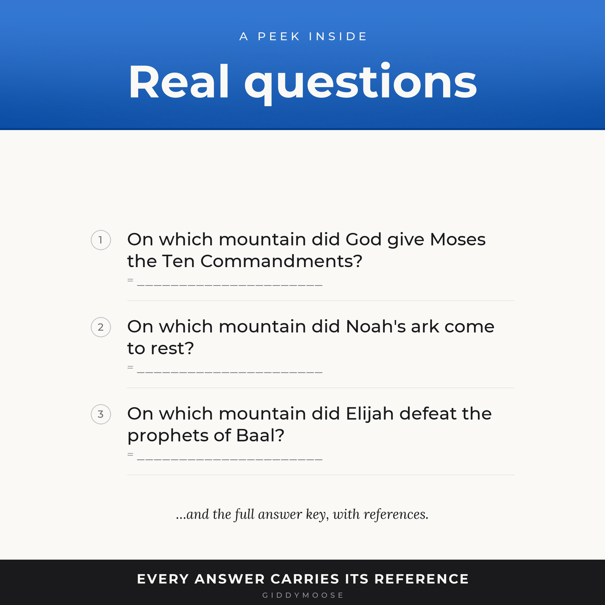 Bible Mountains Trivia Printable — image 3