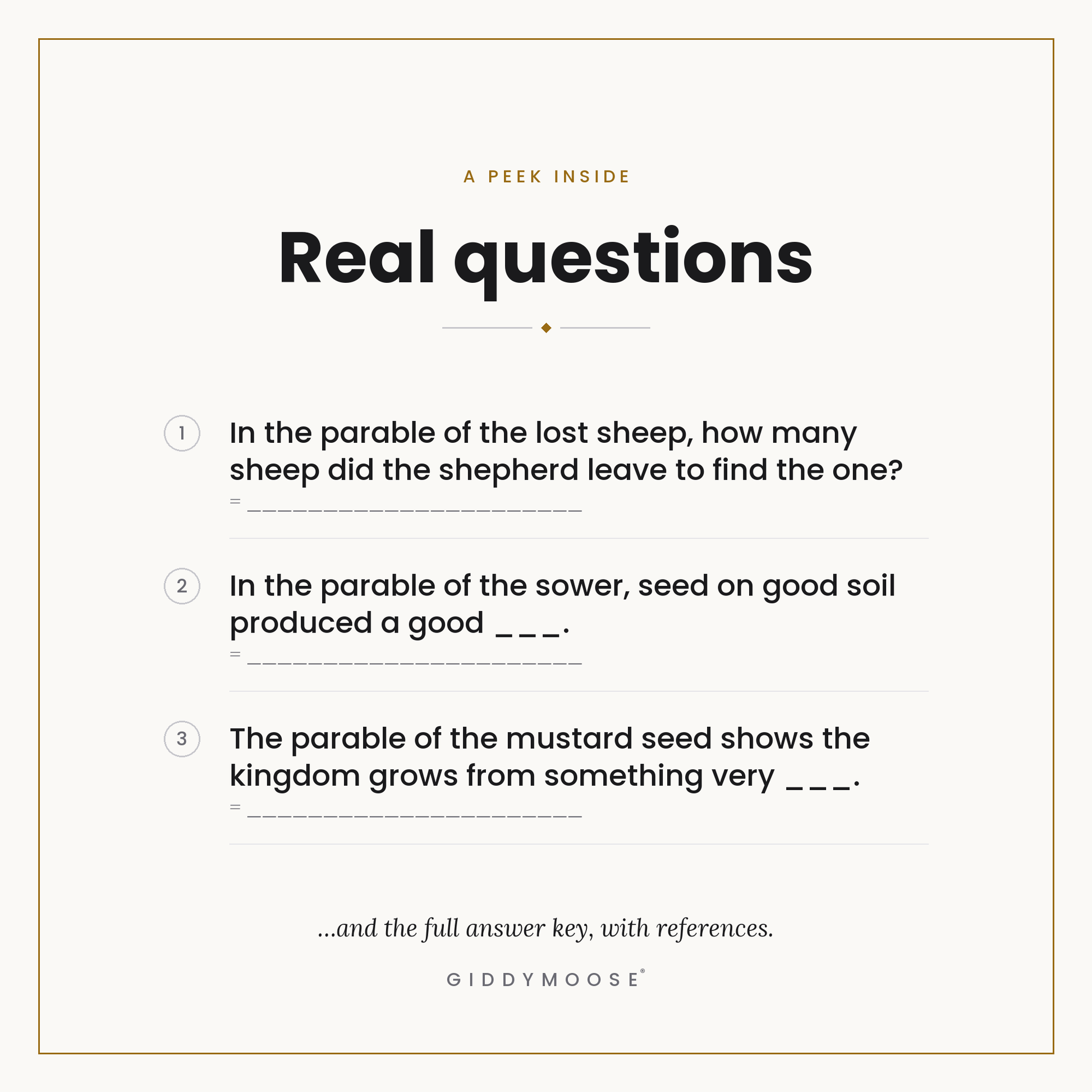 Parables of Jesus Bible Trivia Printable Vol 2 — image 3