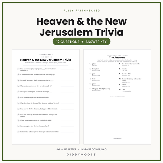 Heaven Bible Trivia Printable